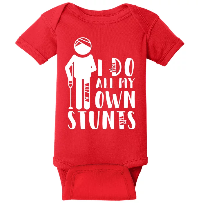 I Do All My Own Stunts Stick Figure Baby Bodysuit