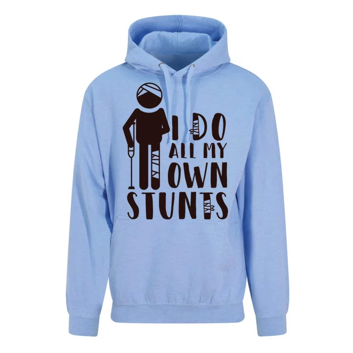 I Do All My Own Stunts Stick Figure Unisex Surf Hoodie