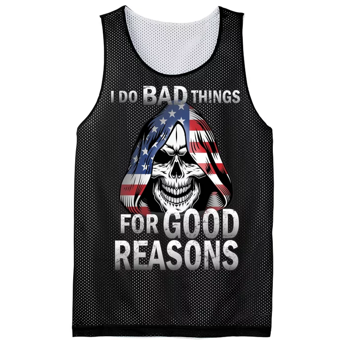 I Do Bad Things For Good Reasons Mesh Reversible Basketball Jersey Tank