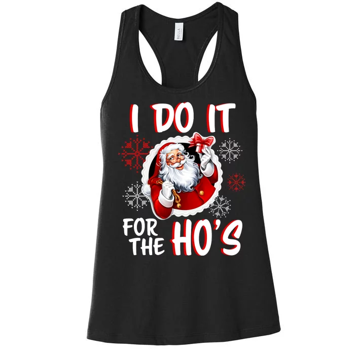 I Do It For the Ho's Funny Santa Claus Women's Racerback Tank