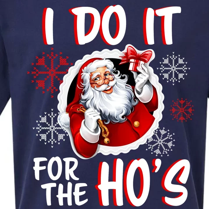 I Do It For the Ho's Funny Santa Claus Sueded Cloud Jersey T-Shirt