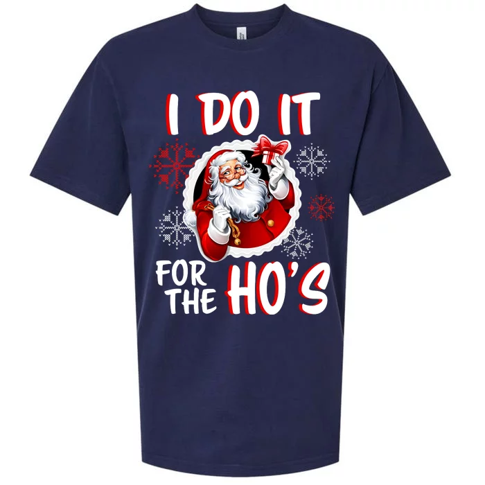 I Do It For the Ho's Funny Santa Claus Sueded Cloud Jersey T-Shirt