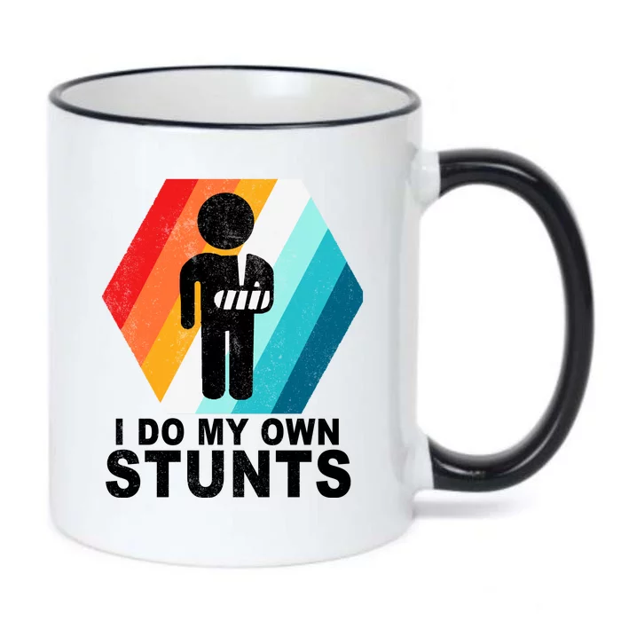 I Do My Own Stunts Retro Funny Meme Black Color Changing Mug