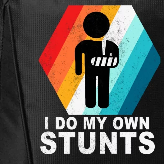 I Do My Own Stunts Retro Funny Meme City Backpack