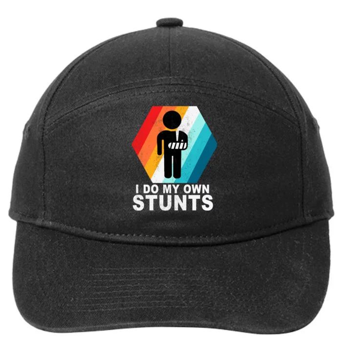 I Do My Own Stunts Retro Funny Meme 7-Panel Snapback Hat