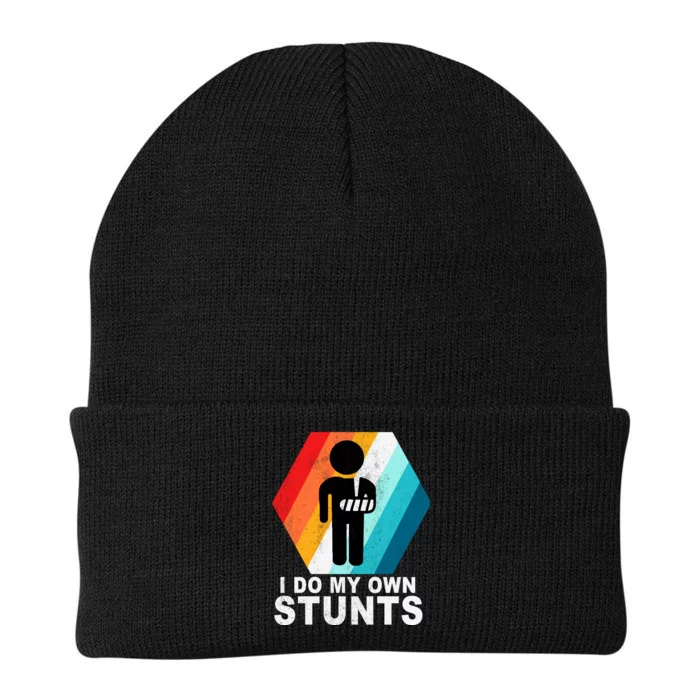 I Do My Own Stunts Retro Funny Meme Knit Cap Winter Beanie