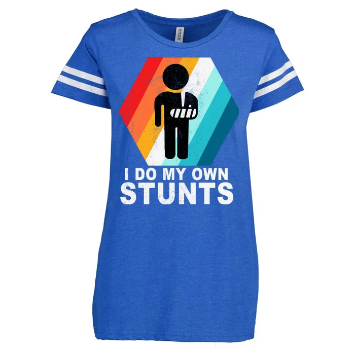 I Do My Own Stunts Retro Funny Meme Enza Ladies Jersey Football T-Shirt