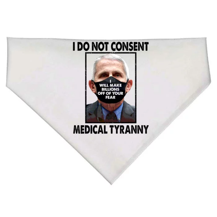 I Do Not Consent Medical Tyranny Anti Dr Fauci Vaccine USA-Made Doggie Bandana