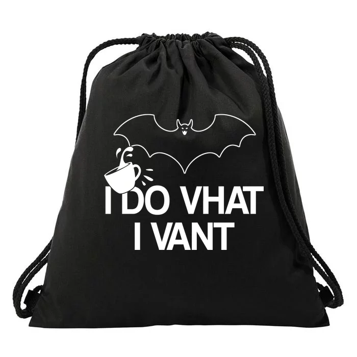 I Do What I Vant (Want) Funny Bat Vampire Drawstring Bag