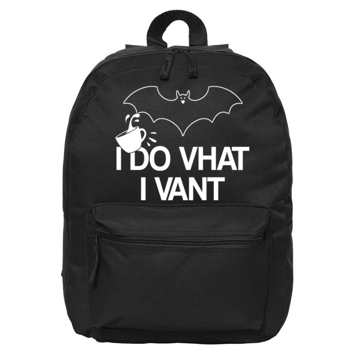 I Do What I Vant (Want) Funny Bat Vampire 16 in Basic Backpack