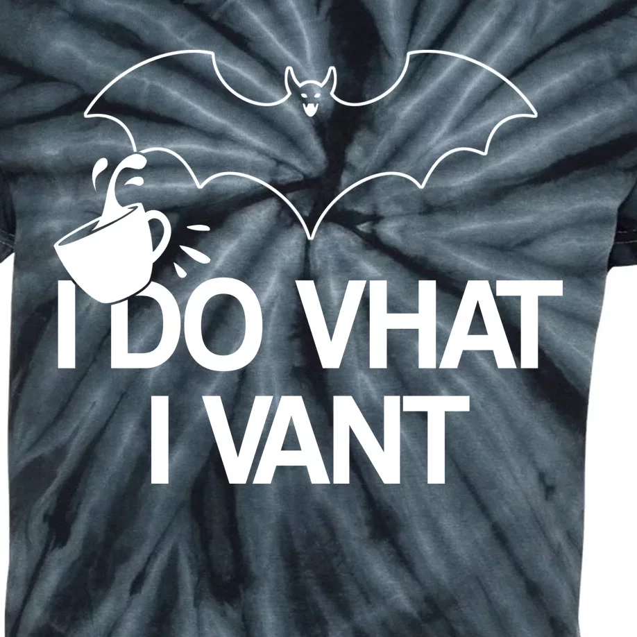 I Do What I Vant (Want) Funny Bat Vampire Kids Tie-Dye T-Shirt