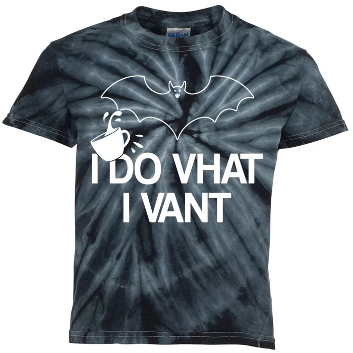 I Do What I Vant (Want) Funny Bat Vampire Kids Tie-Dye T-Shirt