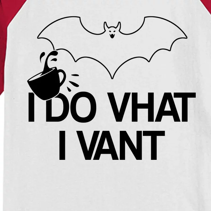 I Do What I Vant (Want) Funny Bat Vampire Kids Colorblock Raglan Jersey