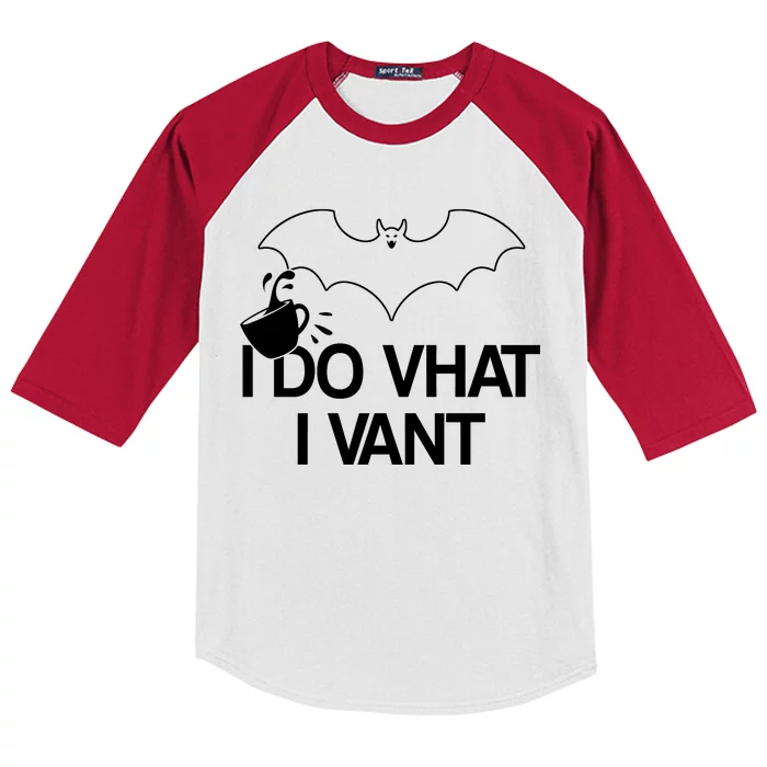 I Do What I Vant (Want) Funny Bat Vampire Kids Colorblock Raglan Jersey