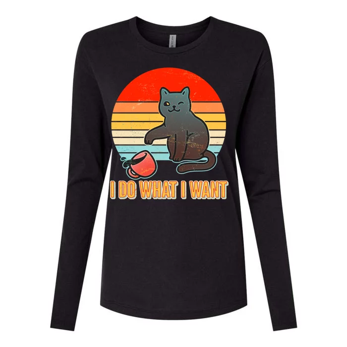 I Do What I Want Bad Cat Womens Cotton Relaxed Long Sleeve T-Shirt