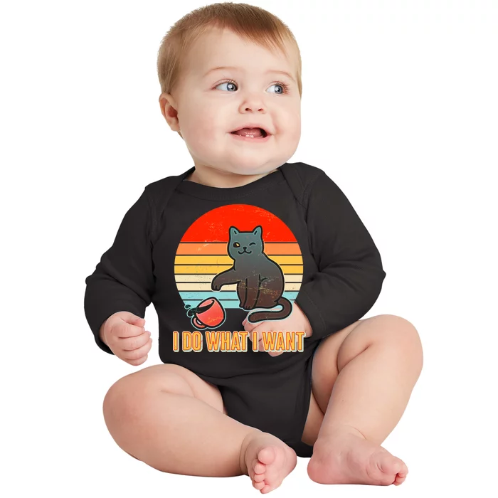 I Do What I Want Bad Cat Baby Long Sleeve Bodysuit