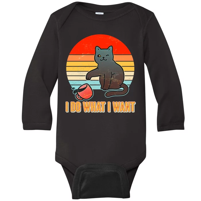 I Do What I Want Bad Cat Baby Long Sleeve Bodysuit