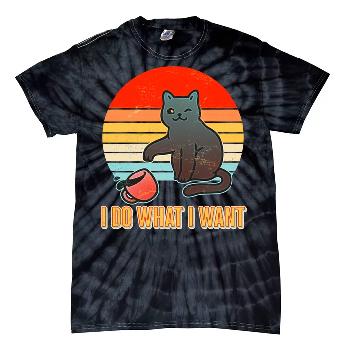 I Do What I Want Bad Cat Tie-Dye T-Shirt