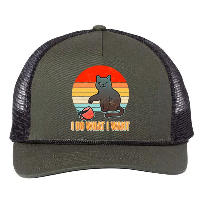 I Do What I Want Bad Cat Retro Rope Trucker Hat Cap