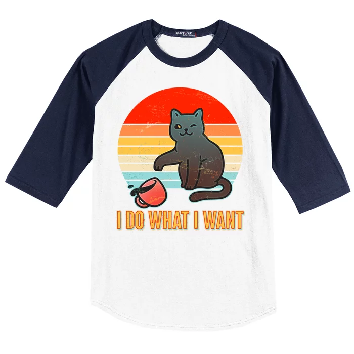 I Do What I Want Bad Cat Baseball Sleeve Shirt