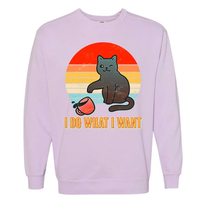 I Do What I Want Bad Cat Garment-Dyed Sweatshirt