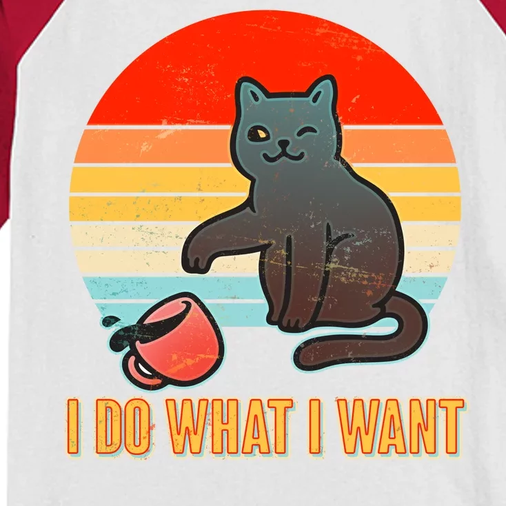 I Do What I Want Bad Cat Kids Colorblock Raglan Jersey