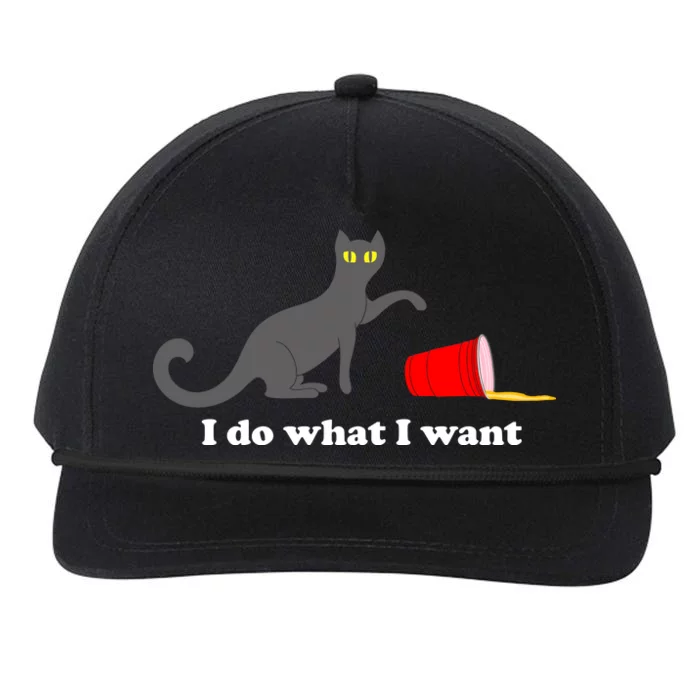 I Do What I Want Evil Cat Snapback Five-Panel Rope Hat