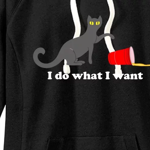 I Do What I Want Evil Cat Women's Fleece Hoodie