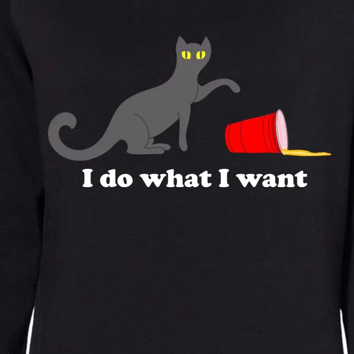 I Do What I Want Evil Cat Womens California Wash Sweatshirt