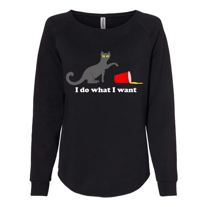 I Do What I Want Evil Cat Womens California Wash Sweatshirt