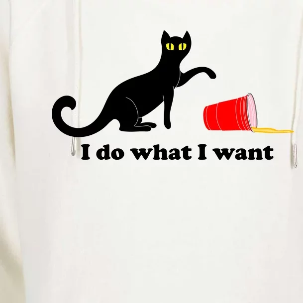 I Do What I Want Evil Cat Womens Funnel Neck Pullover Hood