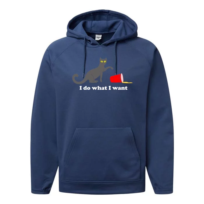 I Do What I Want Evil Cat Performance Fleece Hoodie