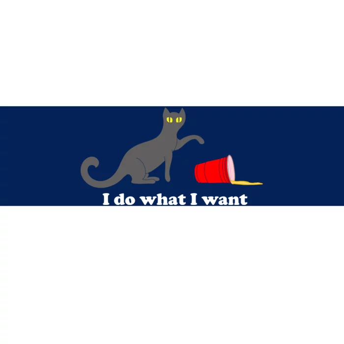 I Do What I Want Evil Cat Bumper Sticker