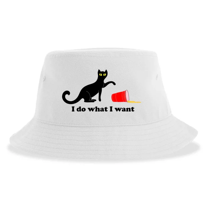 I Do What I Want Evil Cat Sustainable Bucket Hat