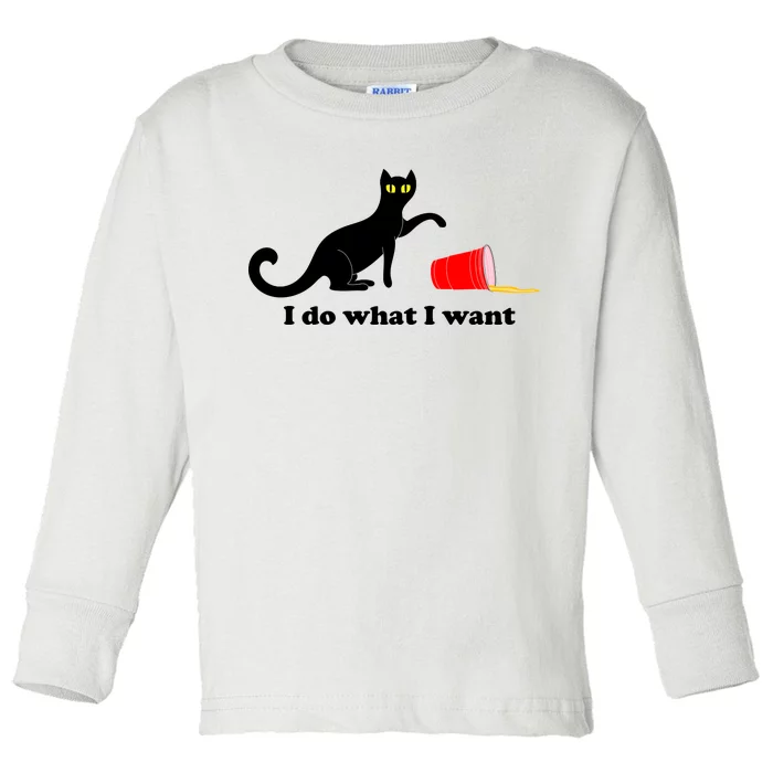 I Do What I Want Evil Cat Toddler Long Sleeve Shirt