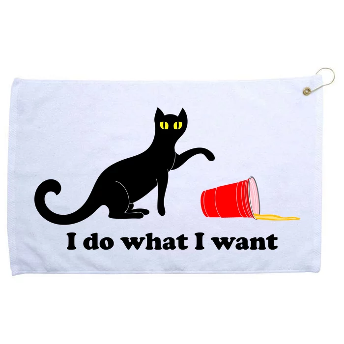 I Do What I Want Evil Cat Grommeted Golf Towel