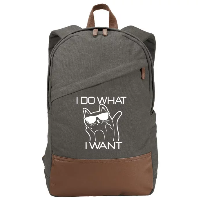 I Do What I Want Funny Cat Cotton Canvas Backpack