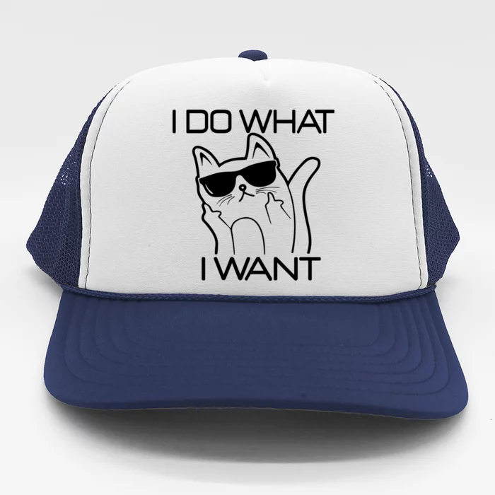 I Do What I Want Funny Cat Trucker Hat