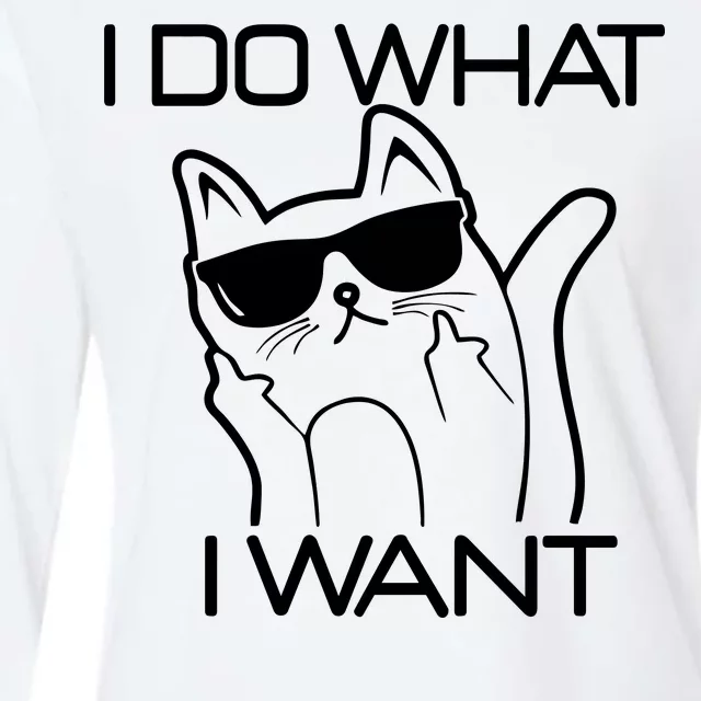 I Do What I Want Funny Cat Womens Cotton Relaxed Long Sleeve T-Shirt