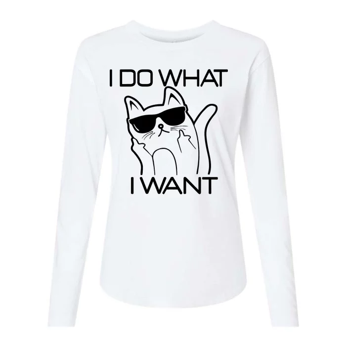 I Do What I Want Funny Cat Womens Cotton Relaxed Long Sleeve T-Shirt