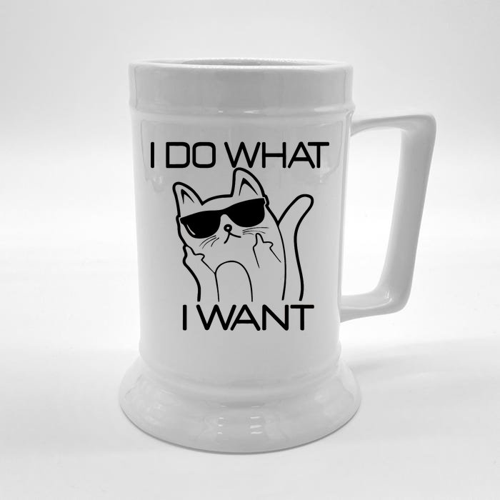 I Do What I Want Funny Cat Front & Back Beer Stein