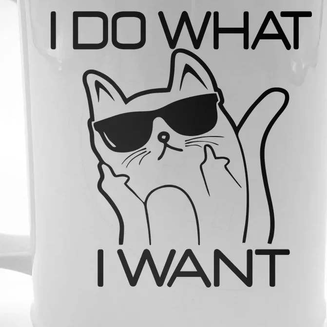 I Do What I Want Funny Cat Front & Back Beer Stein