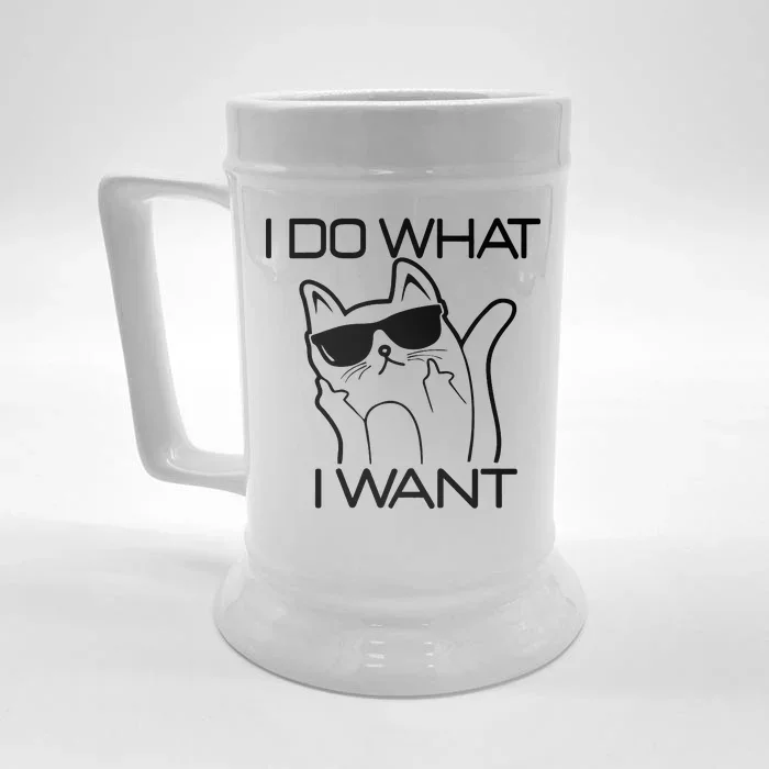 I Do What I Want Funny Cat Front & Back Beer Stein