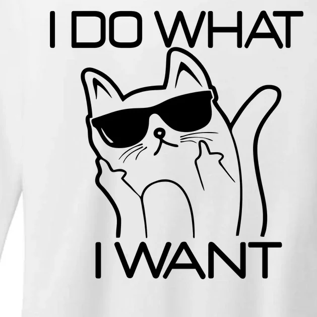 I Do What I Want Funny Cat Womens CVC Long Sleeve Shirt