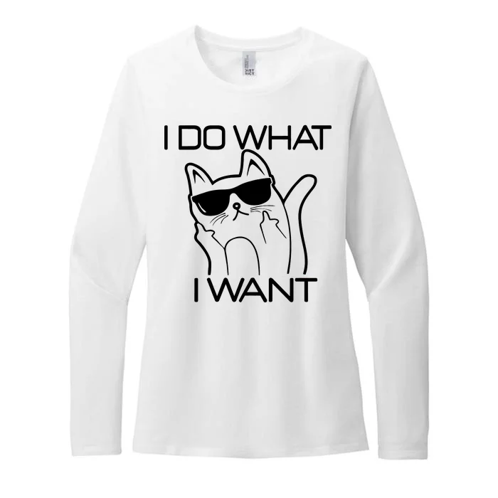 I Do What I Want Funny Cat Womens CVC Long Sleeve Shirt