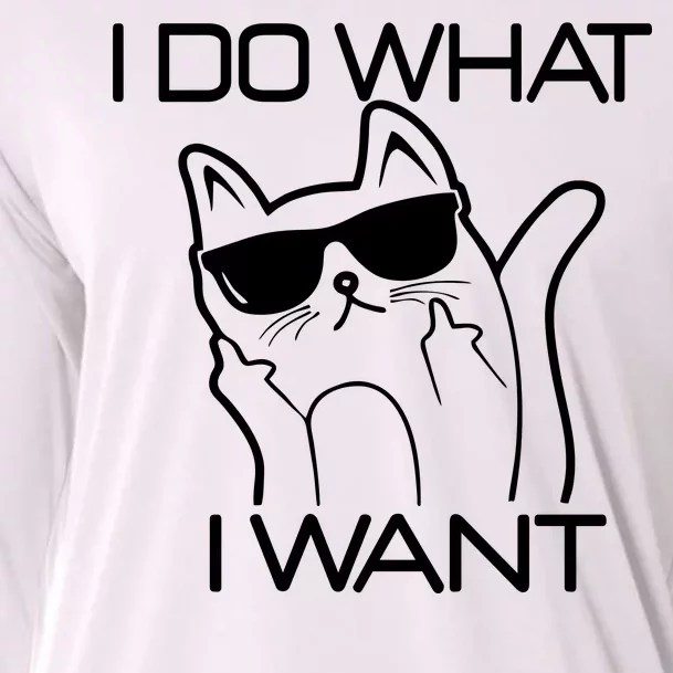 I Do What I Want Funny Cat Cooling Performance Long Sleeve Crew