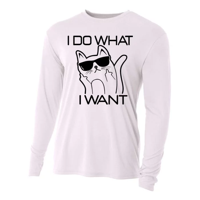 I Do What I Want Funny Cat Cooling Performance Long Sleeve Crew