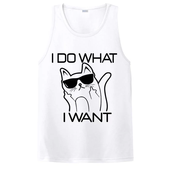 I Do What I Want Funny Cat Performance Tank