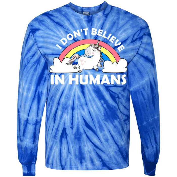 I Don't Believe In Humans Tie-Dye Long Sleeve Shirt