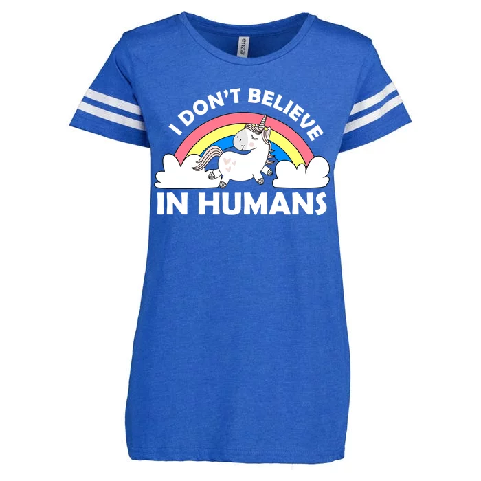 I Don't Believe In Humans Enza Ladies Jersey Football T-Shirt